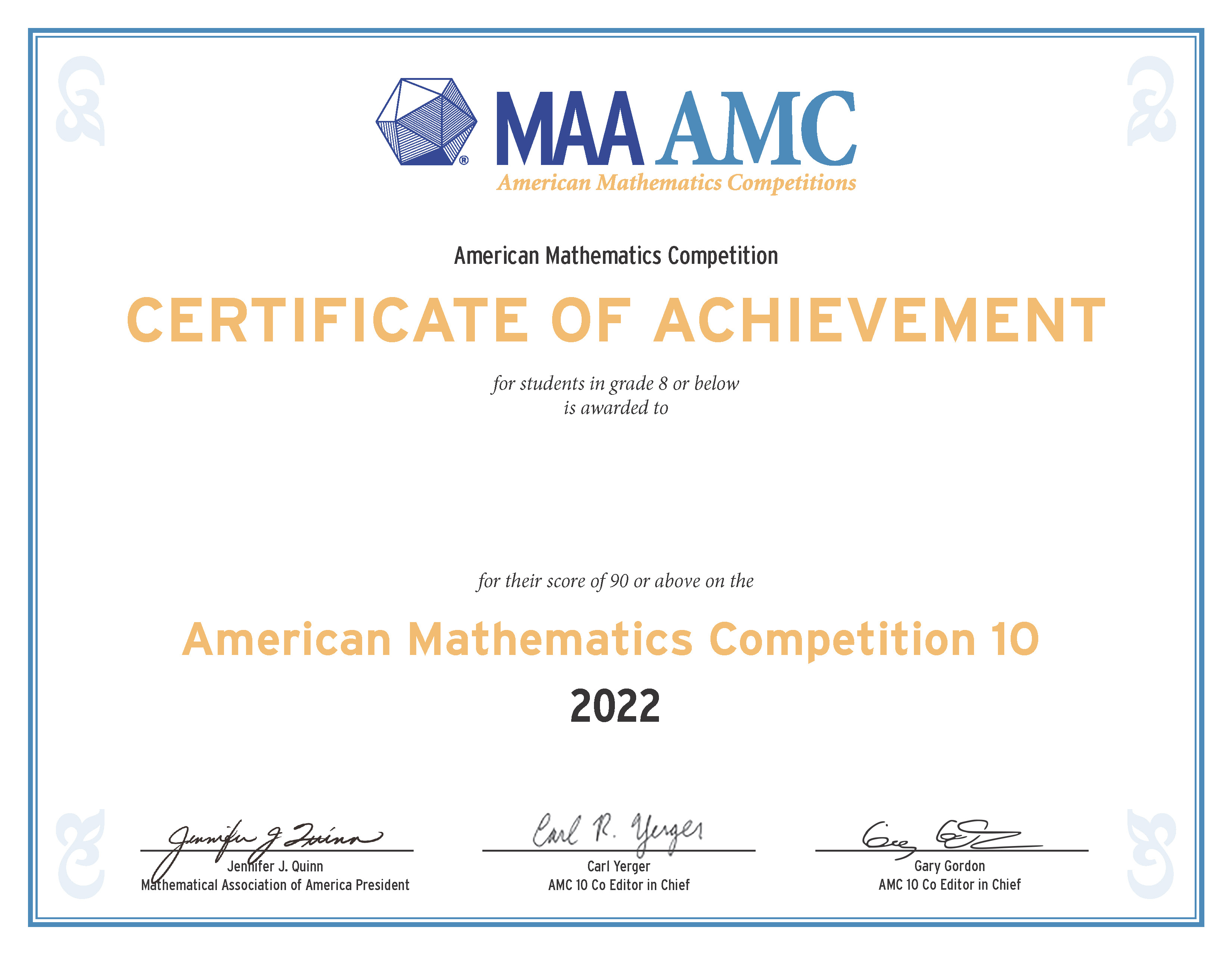 American Mathematics Competitions (AMC10) A* Seeder Challenges