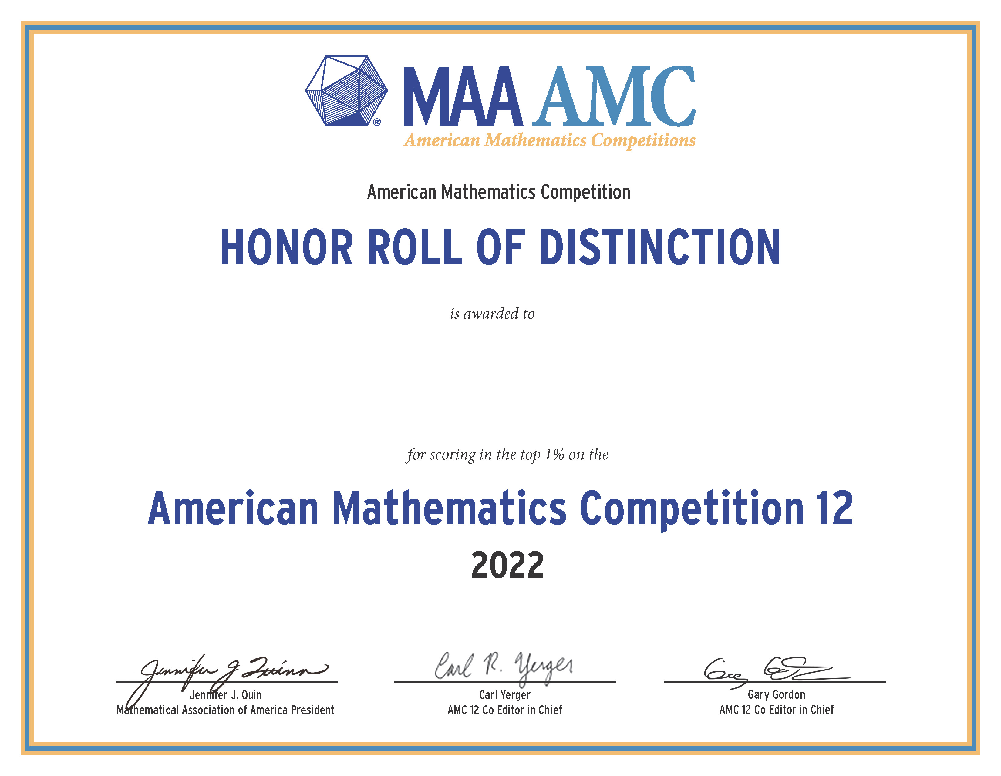 American Mathematics Competitions (AMC12) A* Seeder Challenges
