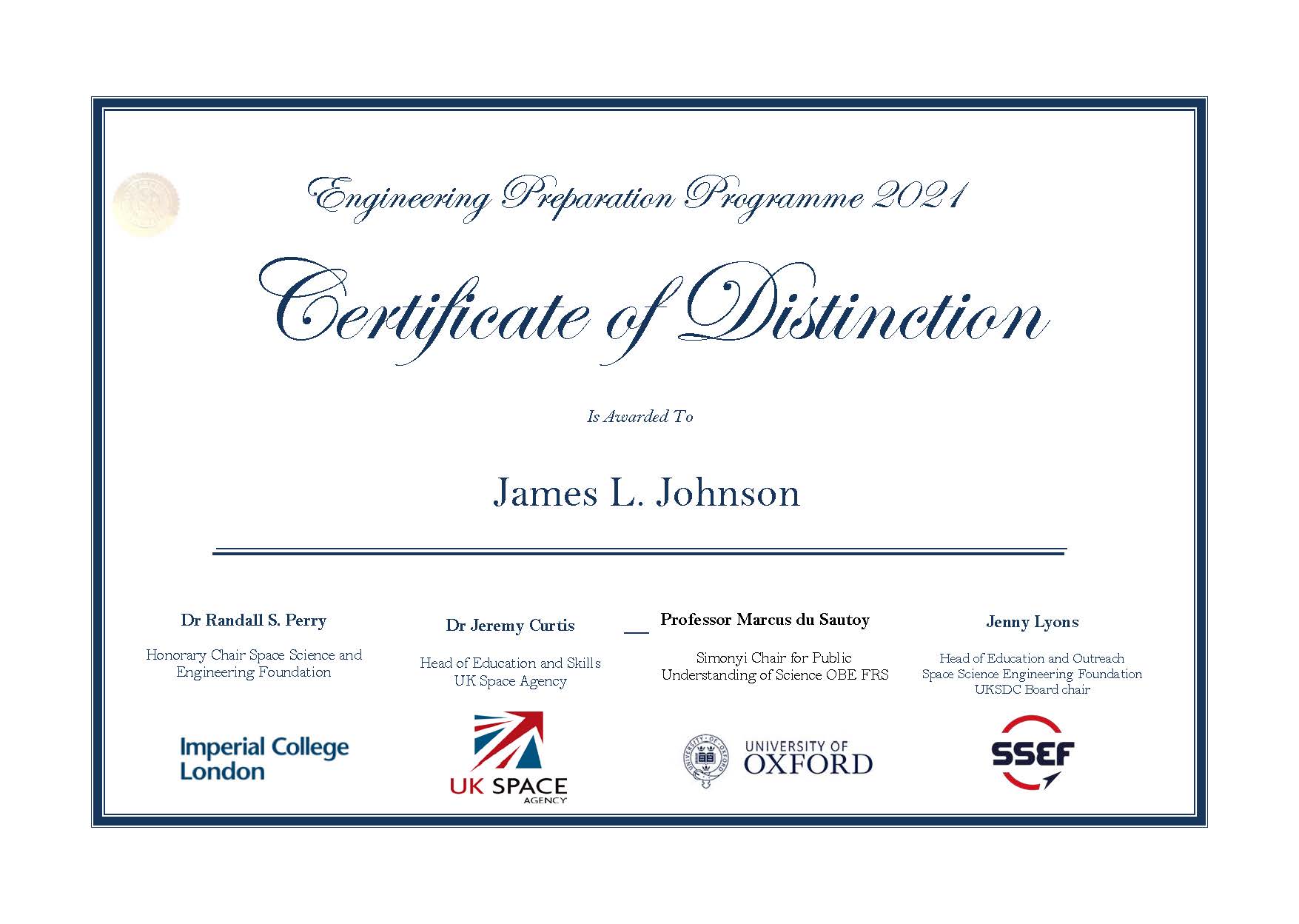 imperial certificate