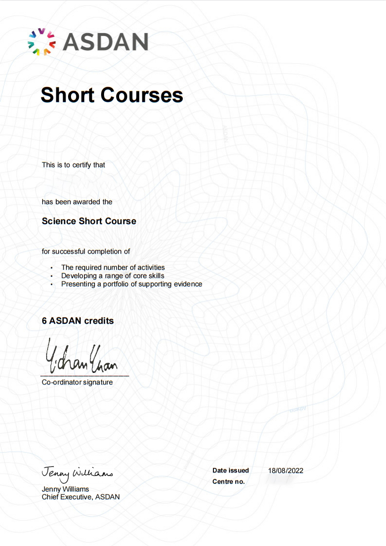 Short Courses_Science Certificate